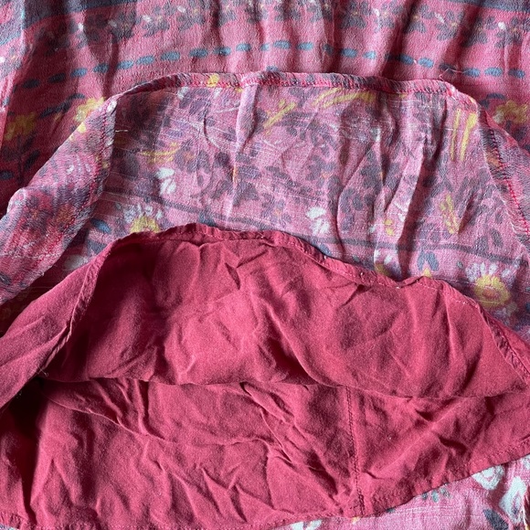 KIMCHI BLUE washed out look red & yellow floral/tribal strappy mini dress - Picture 11 of 15